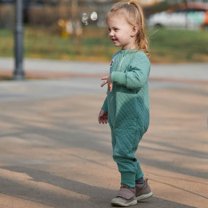 Soft Quilted Zip Suit – Ash Mint