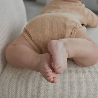 Pointelle Cotton Bodysuit – Sand