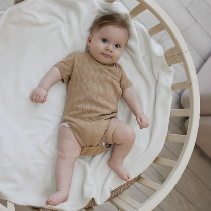 Pointelle Cotton Bodysuit – Sand