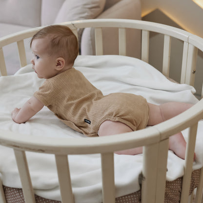 Pointelle Cotton Bodysuit – Sand