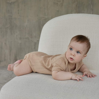 Pointelle Cotton Bodysuit – Sand