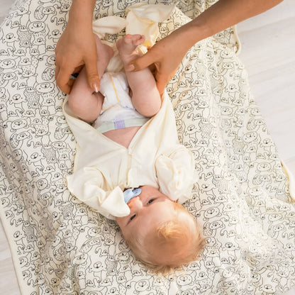 Premium Cotton Zip Sleepsuit – Vanilla
