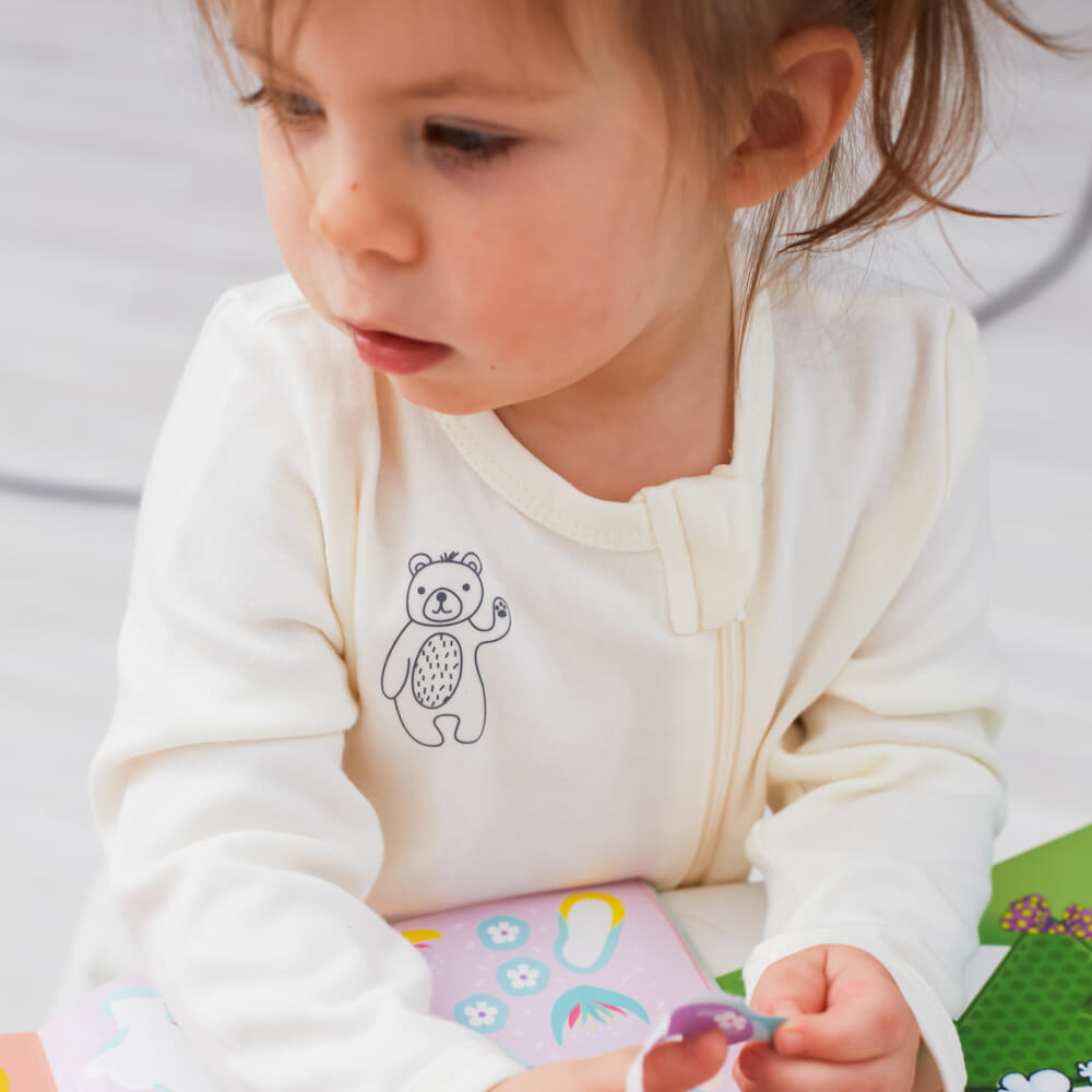 Premium Cotton Zip Sleepsuit – Vanilla
